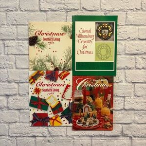Vintage Southern Living + Country Woman + Colonial Williamsburg Christmas books